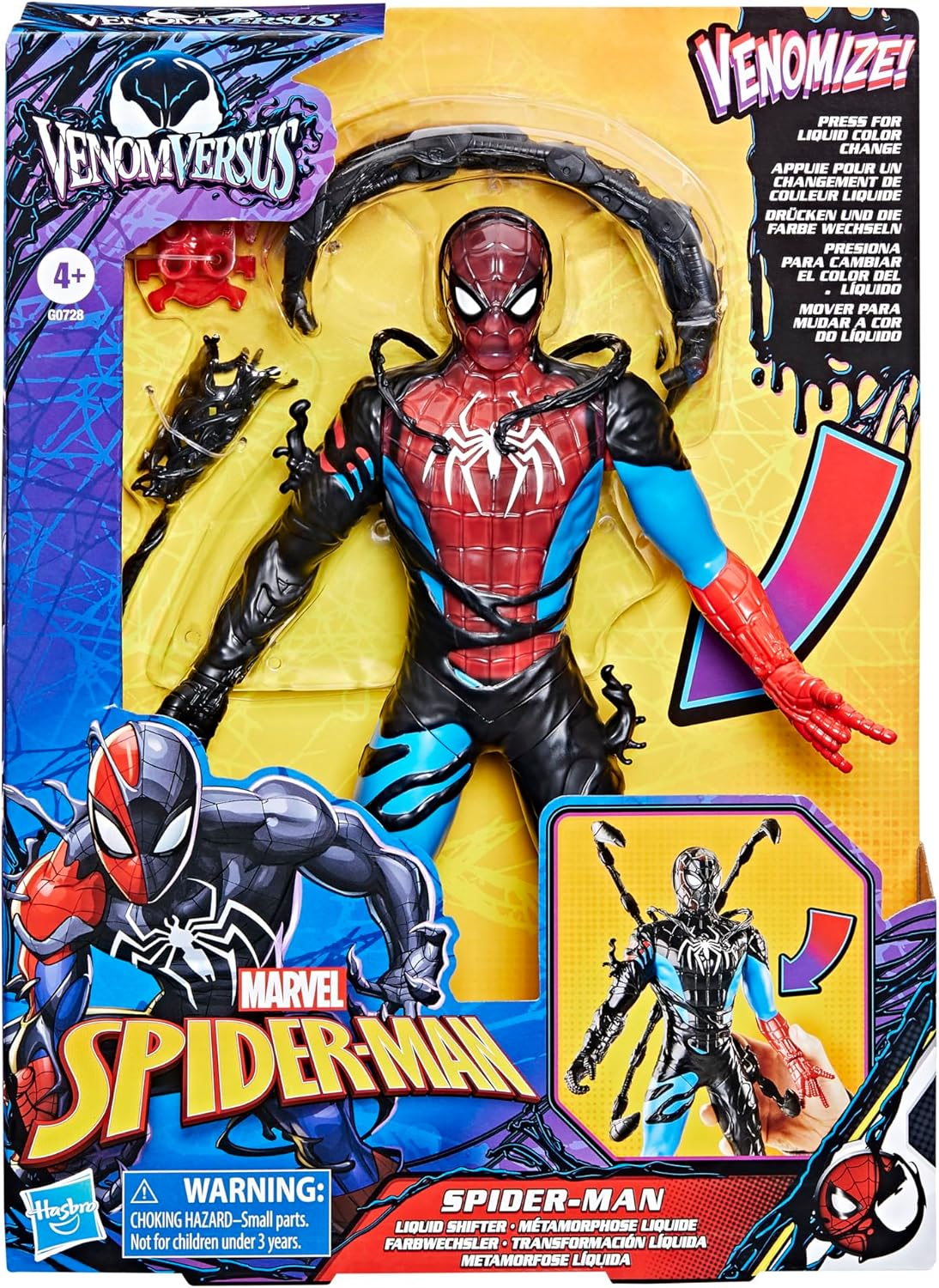 Marvel Spider-Man Venomversus Spider-Man Colour Changer Action Figure with Accessories image number 4