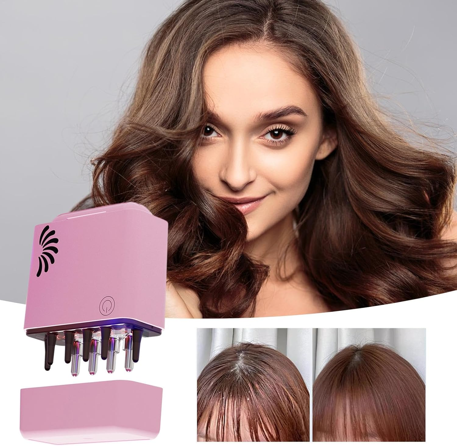 Electric Hair Oil Applicator - Small Scalp Applicator Comb | Head Massager Comb with Red Light, Electric Vibration Massager Brush image number 1