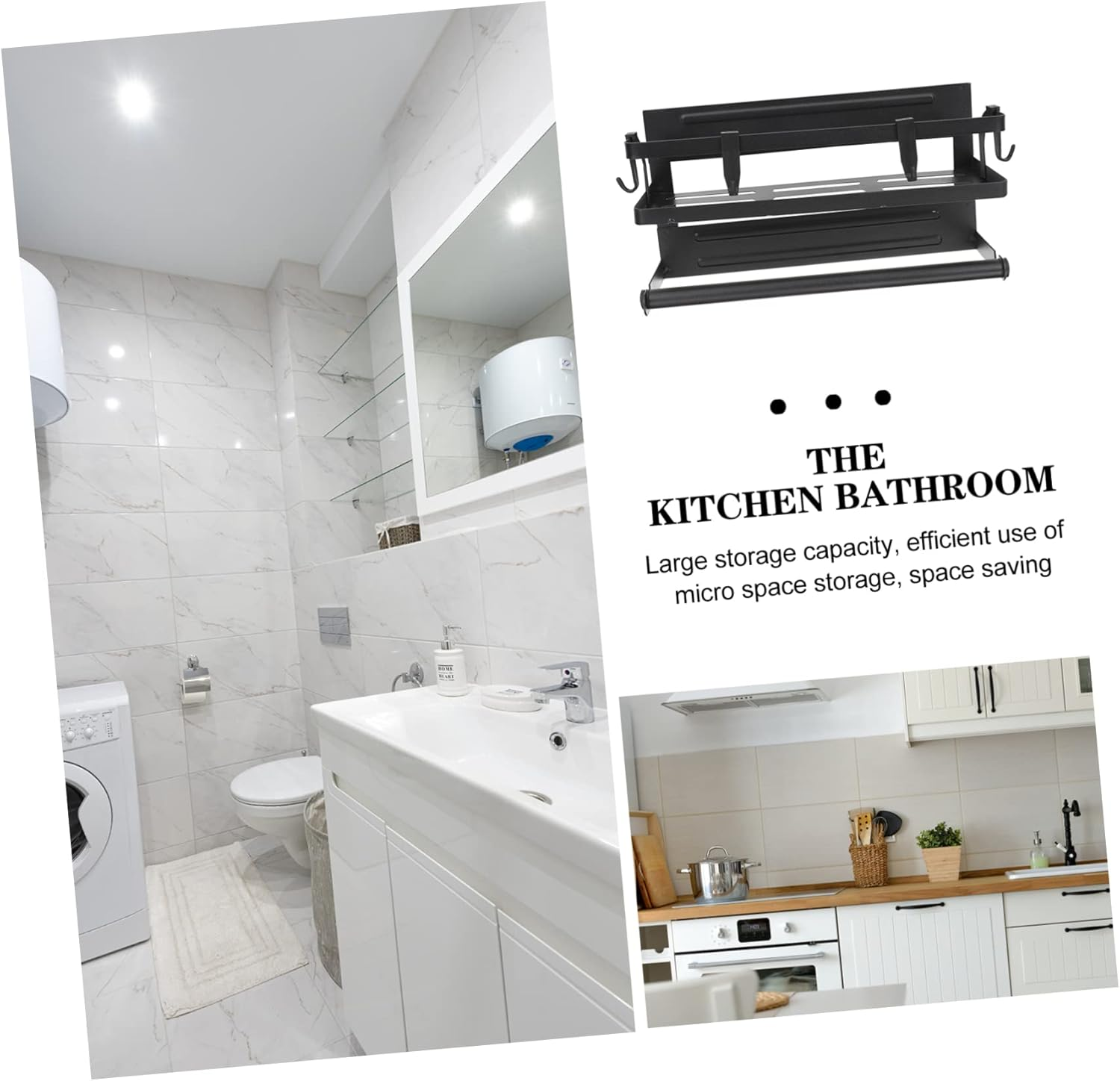 COLLBATH Magnetic Spice Rack for Refrigerator Kitchen Organizer Hooks Safety Guardrail Versatile Shelf for Cooking Oils Jars and Seasonings Space-Saving Design for Home Storage image number 1