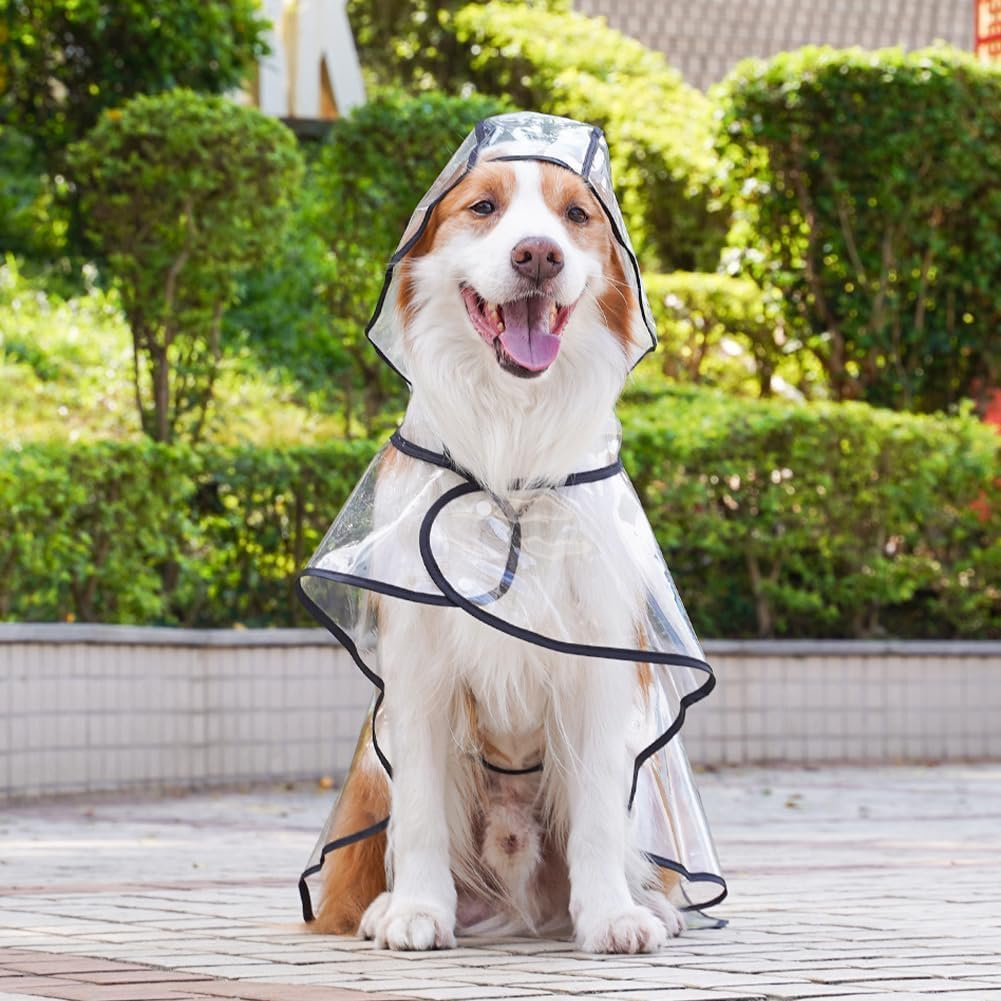 PVC Clear Waterproof Hooded Small Pet Rain Jacket, 1Pc Transparent PVC Waterproof Dog Raincoat with Hood, Transparent Puppy Rain Jacket for Small Medium Dogs, Cats