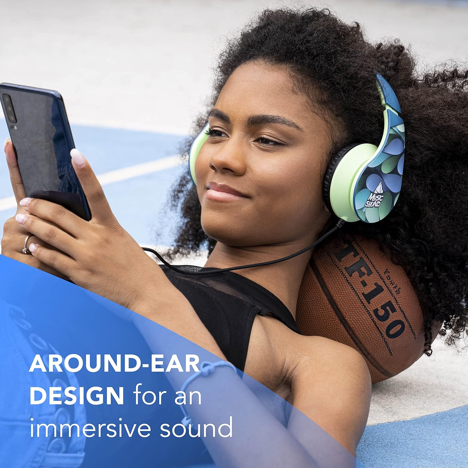 Music Sound | over Ear Fantasy Wired Headphones | Expandable and Foldable On-Ear Headphones with Headband and 1.2M Tangle-Free Cable - 3.5Mm Jack - Purple - Line image number 6