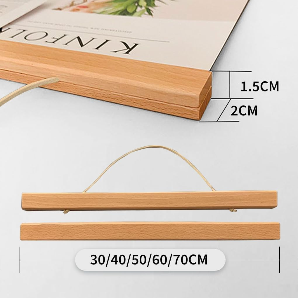 Vivva Magnetic Poster Frame Hanger, Wooden Frames Hangers for Photo Picture Art Canvas Print Artwork Wall Hanging 41Cm image number 3