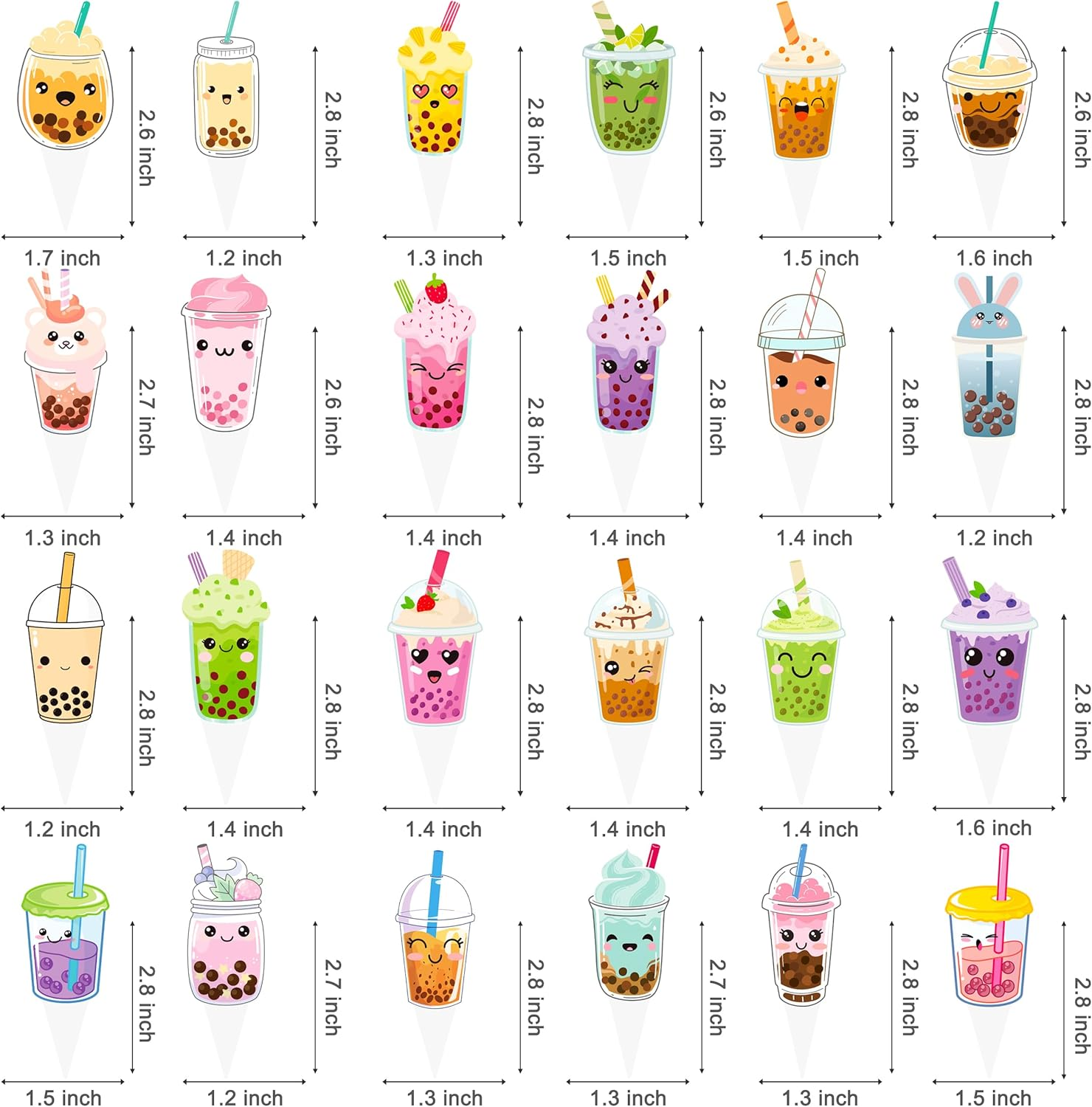 Bubble Milk Tea Party Cupcake Toppers image number 4