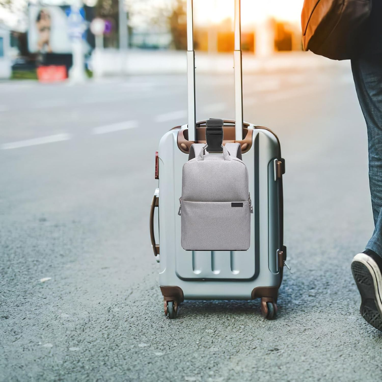 GALPADA 4 Pcs Adjustable Adding Bag Luggage Straps Fabric and Plastic Material Secure and Flexible Connectors for Travel Suitcases and Backpacks Practical Multi-Suitcase Bundling image number 6