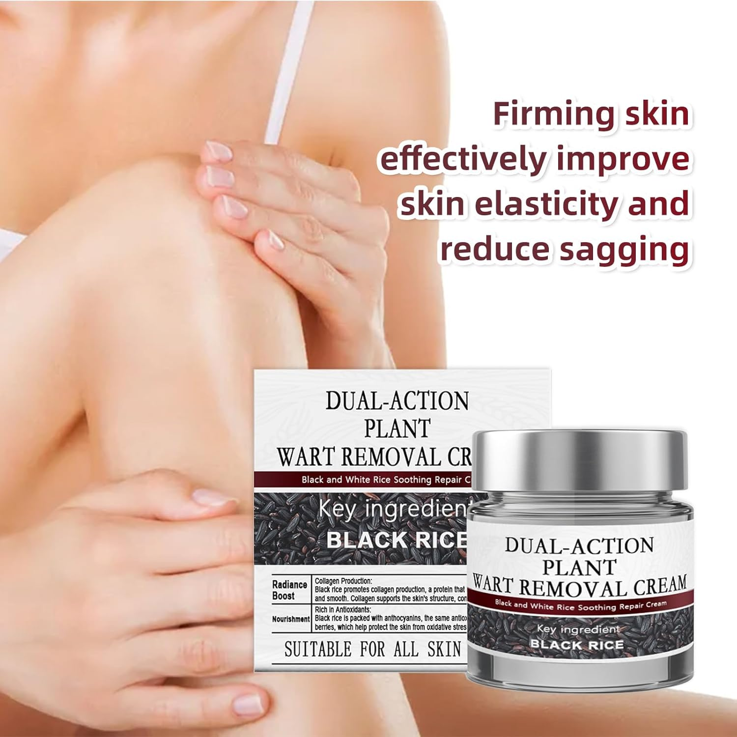 Keratin Erase Dual-Action Renewal Cream, Black and White Rice Soothing Repair Cream, Improves Moisture Skin Barrier for All Skin Types (1Pcs) image number 3