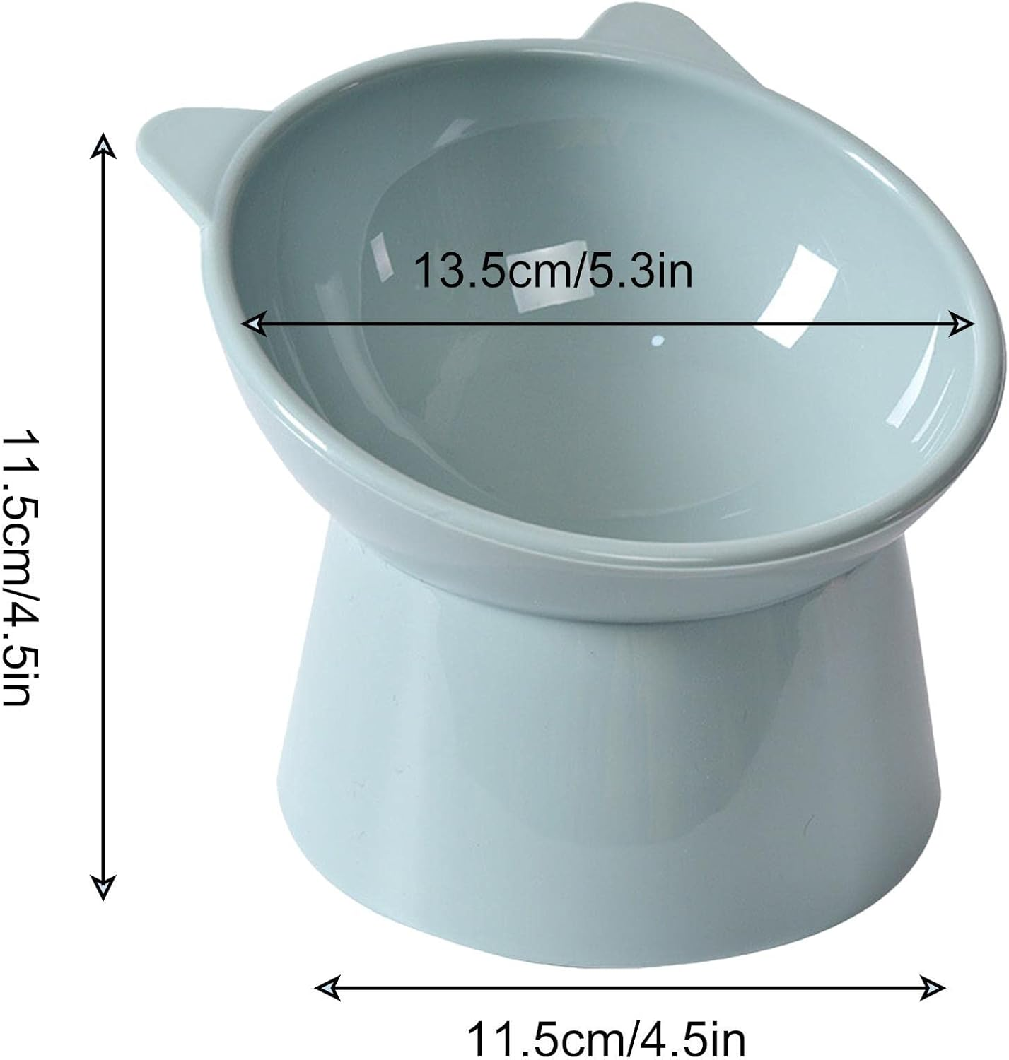 Ceramic Raised Pet Bowls | Extra Wide Ceramic Elevated Cat Bowl | Anti-Vomiting High Cat Dish | Non-Spill Food Feeder Bowls for Cats, Small Dogs & Kittens - Tall Bear Face Bowl - Pink image number 7