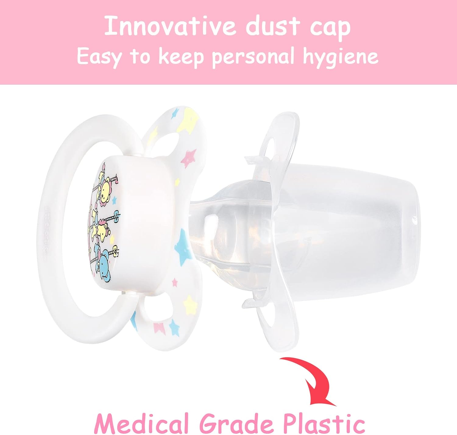 Littleforbig Bigshield Generation-Ii Big Sized Pacifier White Little Circus Carousel Pattern image number 6