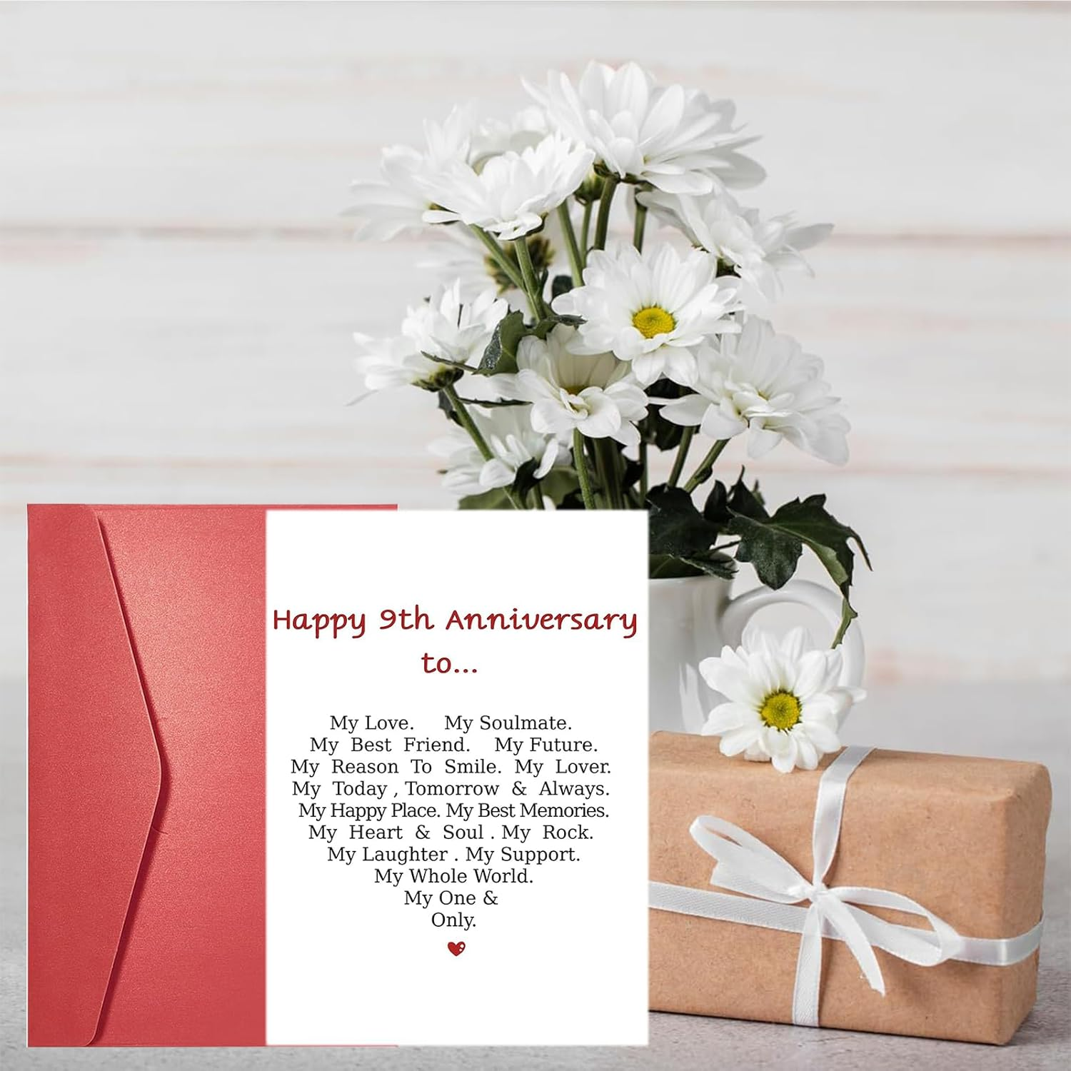 Anniversary Card, Happy 9Th Card for Girlfriend, Romantic Anniversary Card for Him Her, Funny Nine Year Wedding Anniversary Card for Wife Husband image number 4