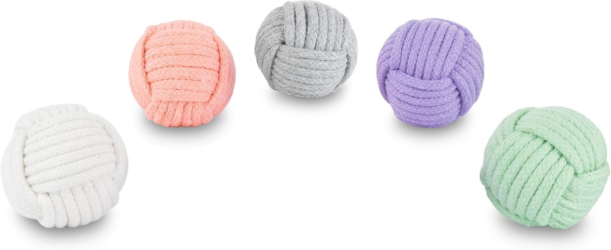 Macrame Yarn Cat Balls &ndash; Set of 5 in Trendy Colours &ndash; Cat Toy for Activity &ndash; Play Balls &ndash; Self-Employment image number 4
