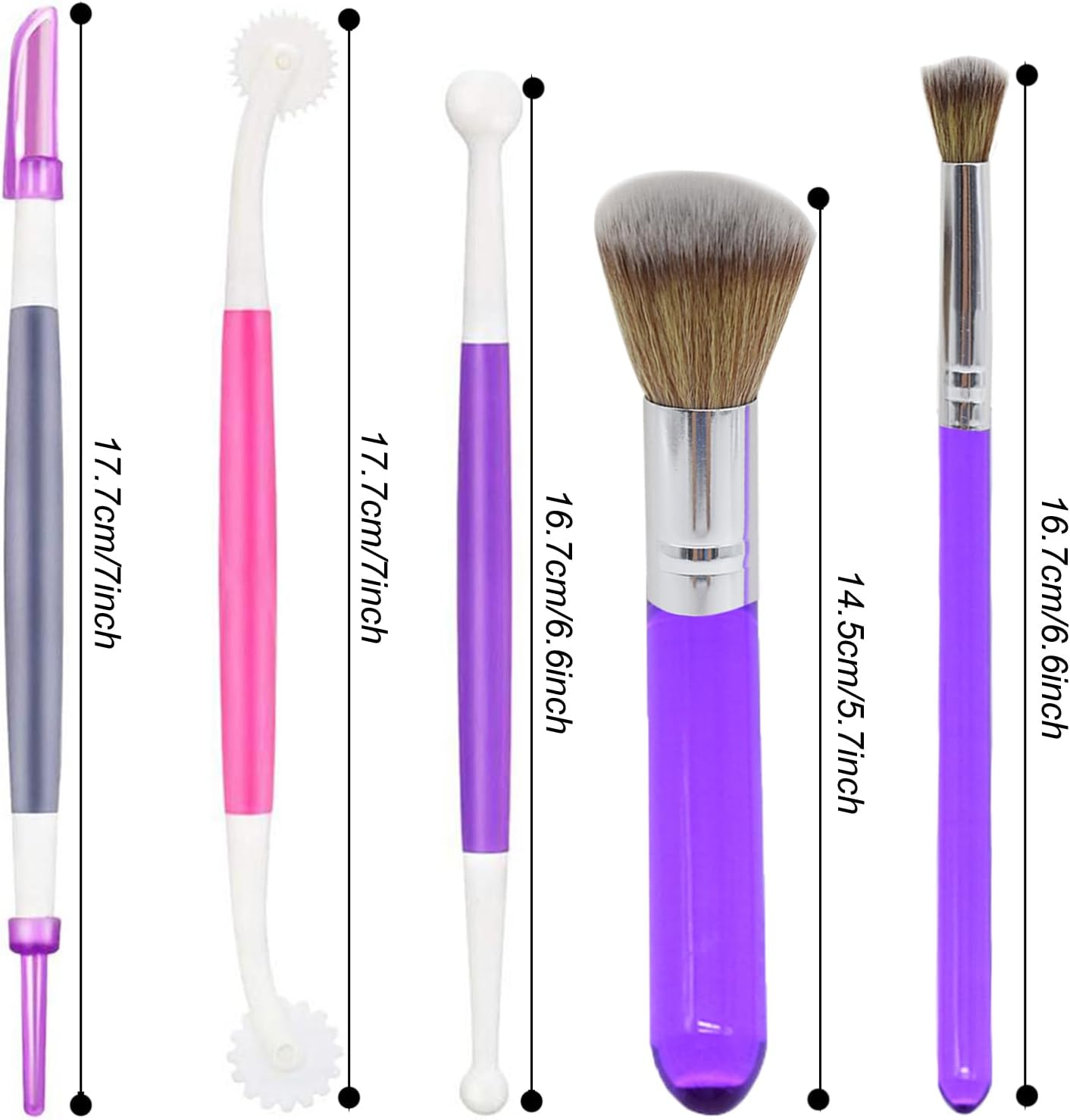 CENZICOM 10 Pieces Cake Baking Brushes Food Paint Brush, for Cookie Chocolate Sugar Decoration Brushes Set with Fondant and Gum Paste Tool image number 1