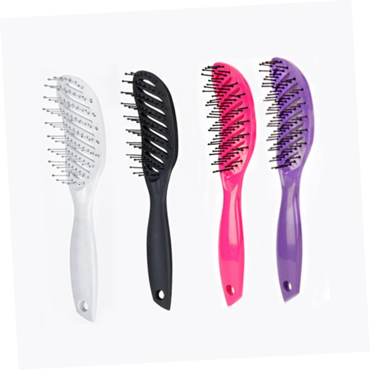 1Pc Curved Massage Comb Lightweight Plastic Hairdressing Styling Tool for Women Portable Black Comb for Care and Styling for Ladies image number 1