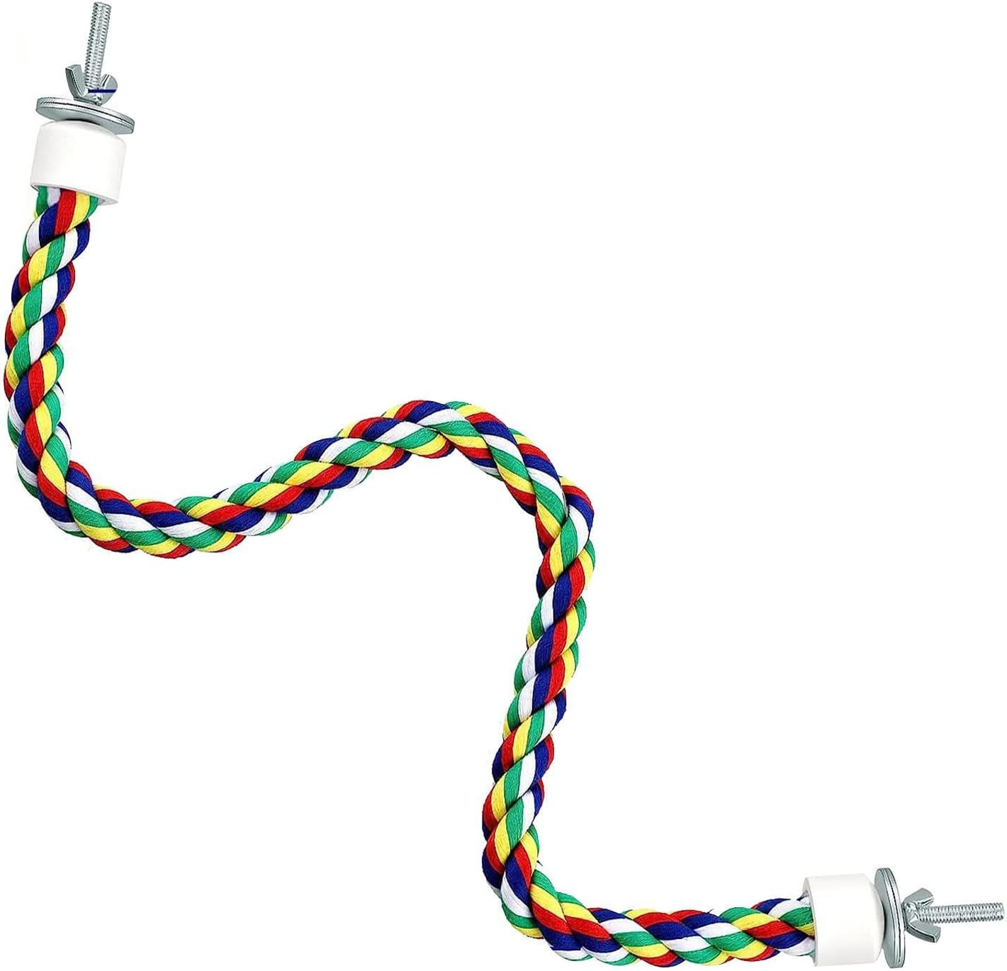 Rope Perches for Bird Cages - Bird Stainless Steel Bendable Rope Toys - Colorful Cleaning Teeth Toys for Exercising, Climbing, Exploring, Relaxing Toys for Small Birds Buniq image number 2