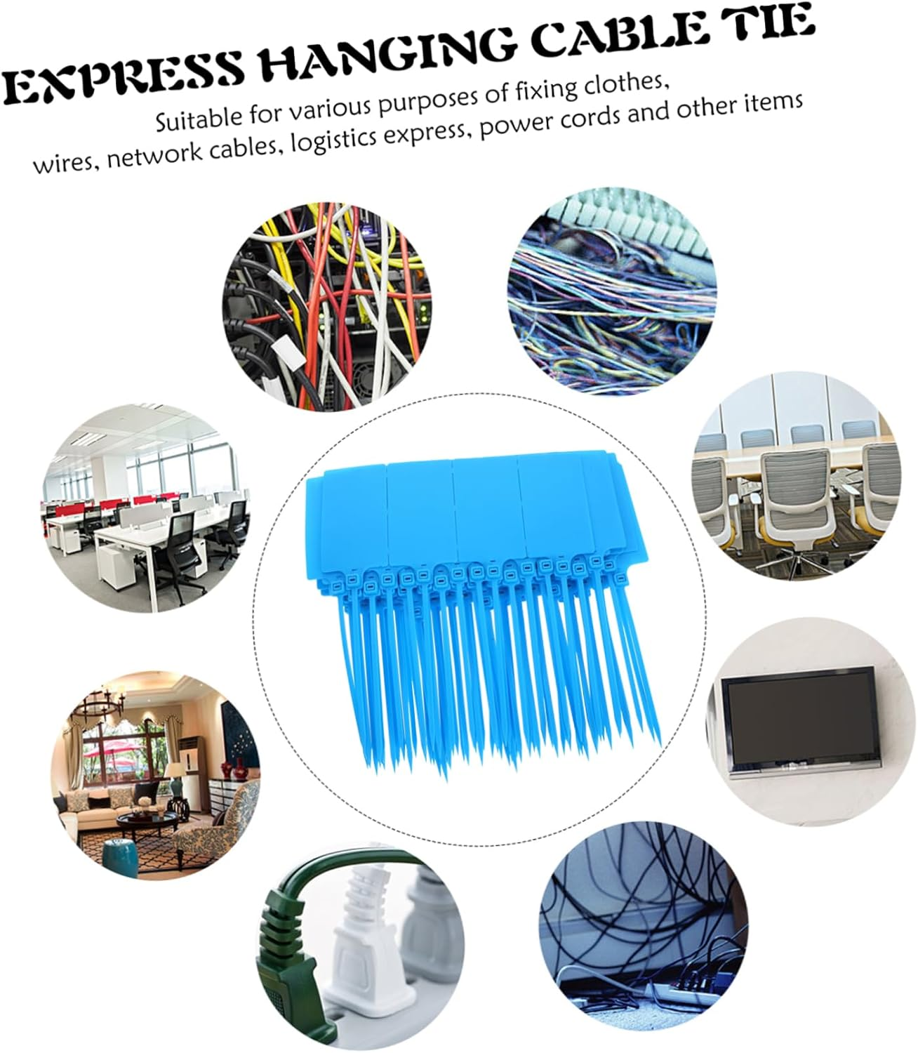 MUCKLILY 100Pcs Logistics Tag Plastic Labeling Tags for Cable Wire String Shipping Label for Luggage Shipping Travel image number 3