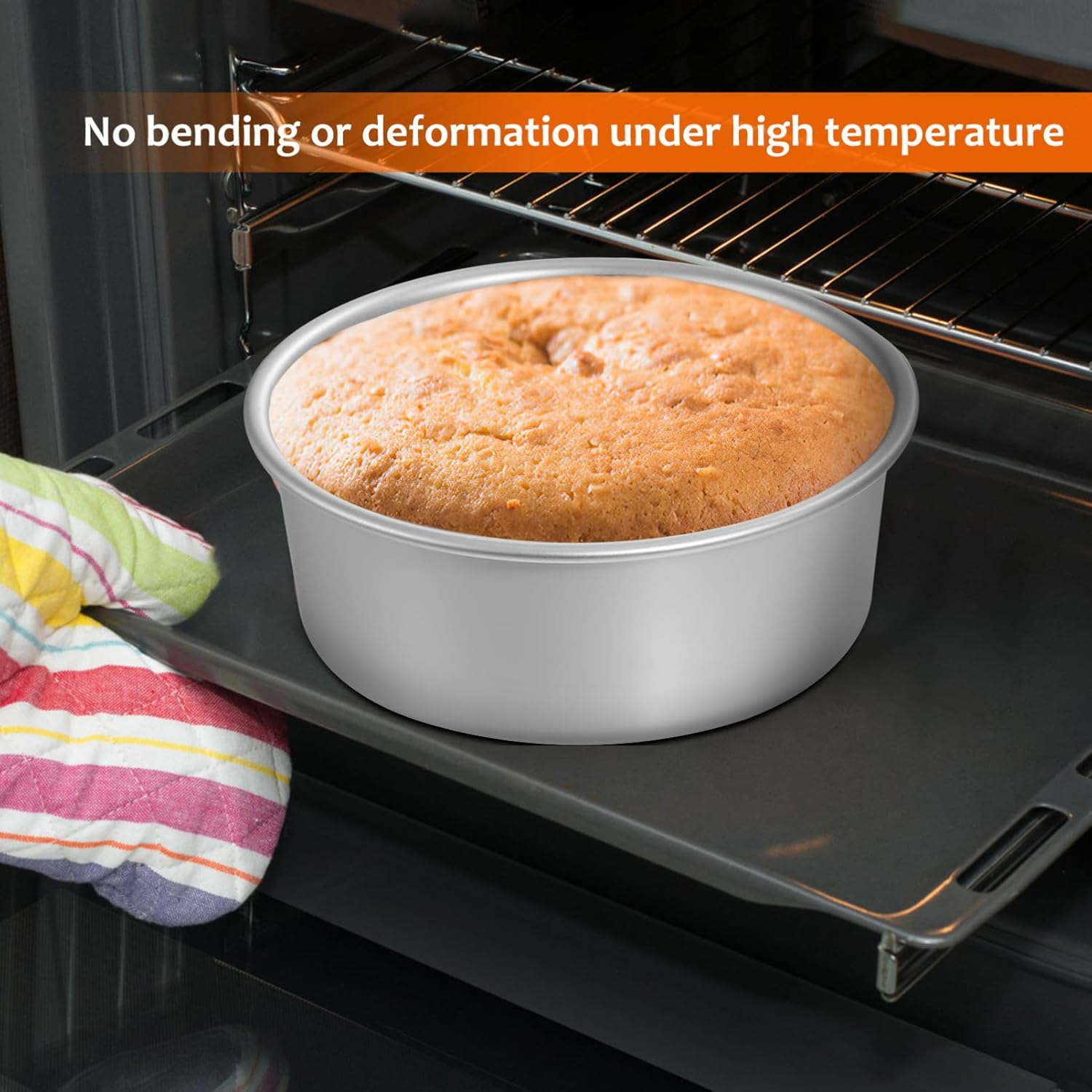 EXAOMBLE 3Pcs round Cake Pans 8 Inch Aluminum Nonstick Bakeware Set Deep Pans for Family and Wedding Baking