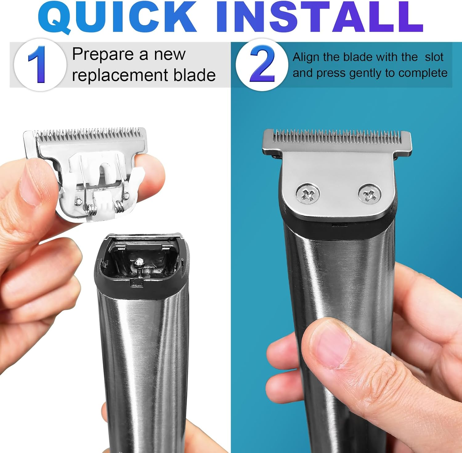 T-Blade Detachable Replacement Blades Compatible with Wahl Trimmers 9864/9864SS/9686/9818A/9854L/9876L/9854 /WSS3L/SS2L Etc. (1 Pack) image number 2