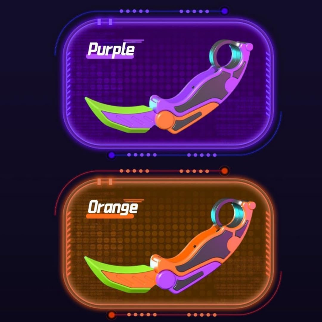 Fidget Knife (2), 3D Printed Gravity Claw Knife, Fidget Knife Toy, Claw Knife Trainer with Rubber Tip, Plastic Fidget Knife image number 4