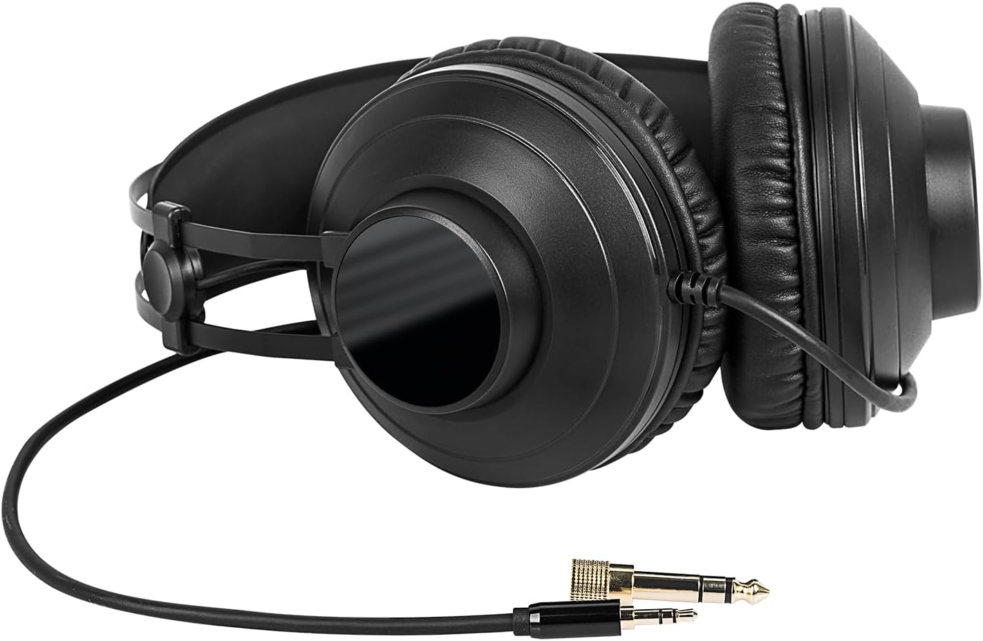 SATONE over Ear Headphones Wired Studio Monitor,Noise Cancelling DJ Stereo Podcast Headphone with Double 50Mm Drivers,3.5Mm or 6.35Mm Jack for AMP PC Recording Keyboard Guitar Bass Laptop-Black image number 1