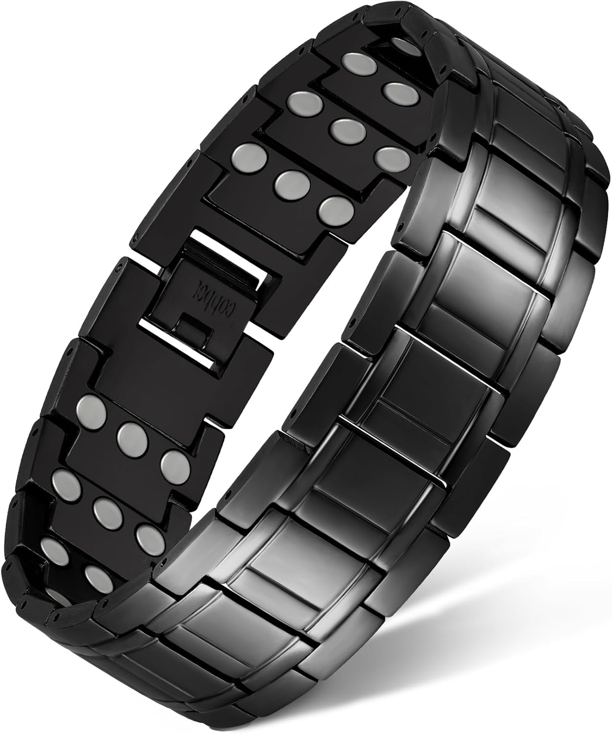 Feraco Men'S Copper Magnetic Bracelet for Arthritis Pain Relief 99.99% Solid Copper Bracelets with 3 Row Strong Magnets,Adjustable