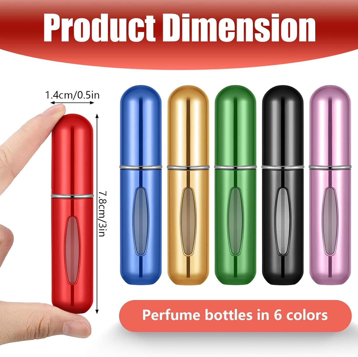 Refill Pump Case, 6 Pcs Mini Refillable Perfume Atomizer Bottle, Refillable Perfume Spray for Traveling and Outgoing (5Ml) image number 5