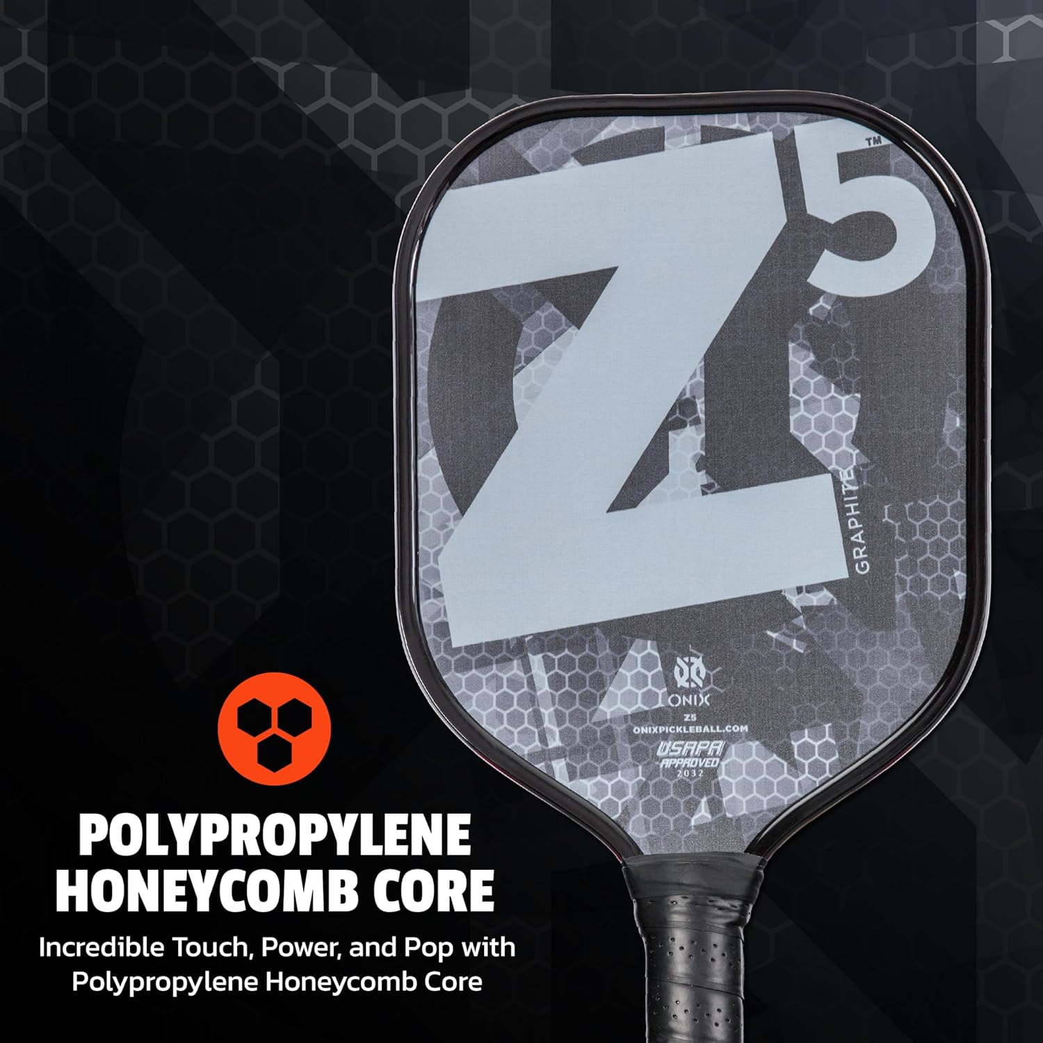 Onix Graphite Z5 Graphite Carbon Fiber Pickleball Paddles with Cushion Comfort Pickleball Paddle Grip - USA Pickleball Approved image number 6