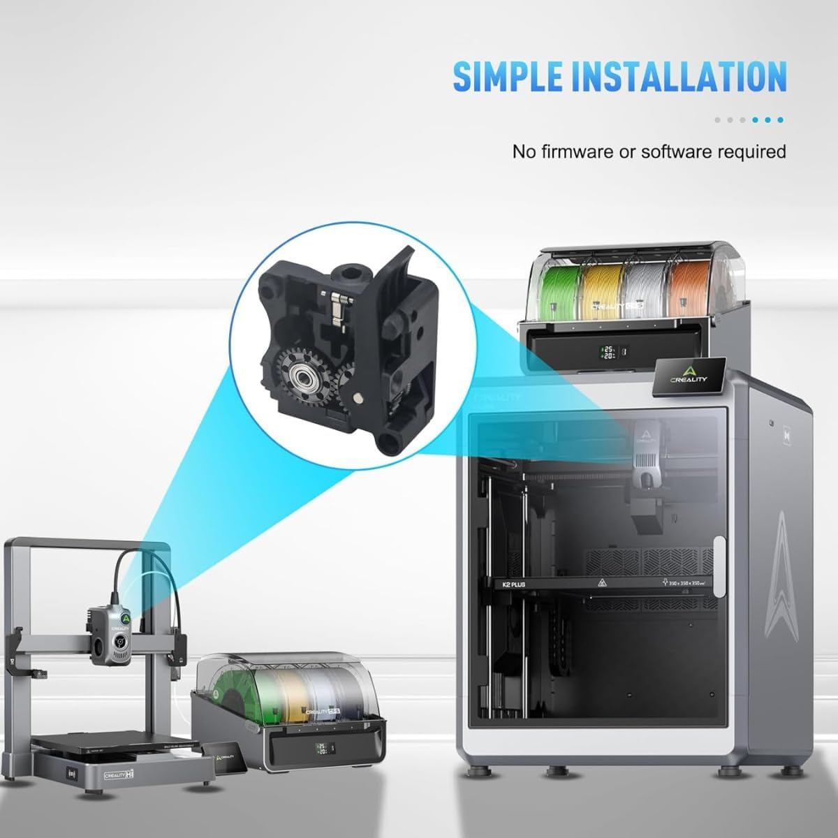 For Creality K2 plus Extruder Gear Kit (2-Pack) - High Precision Brass Drive Gear & DLC Coated Hardened Steel Extrusion Gear Replacement for 3D Printer, Wear-Resistant, Compatible with K2 plus Combo image number 5