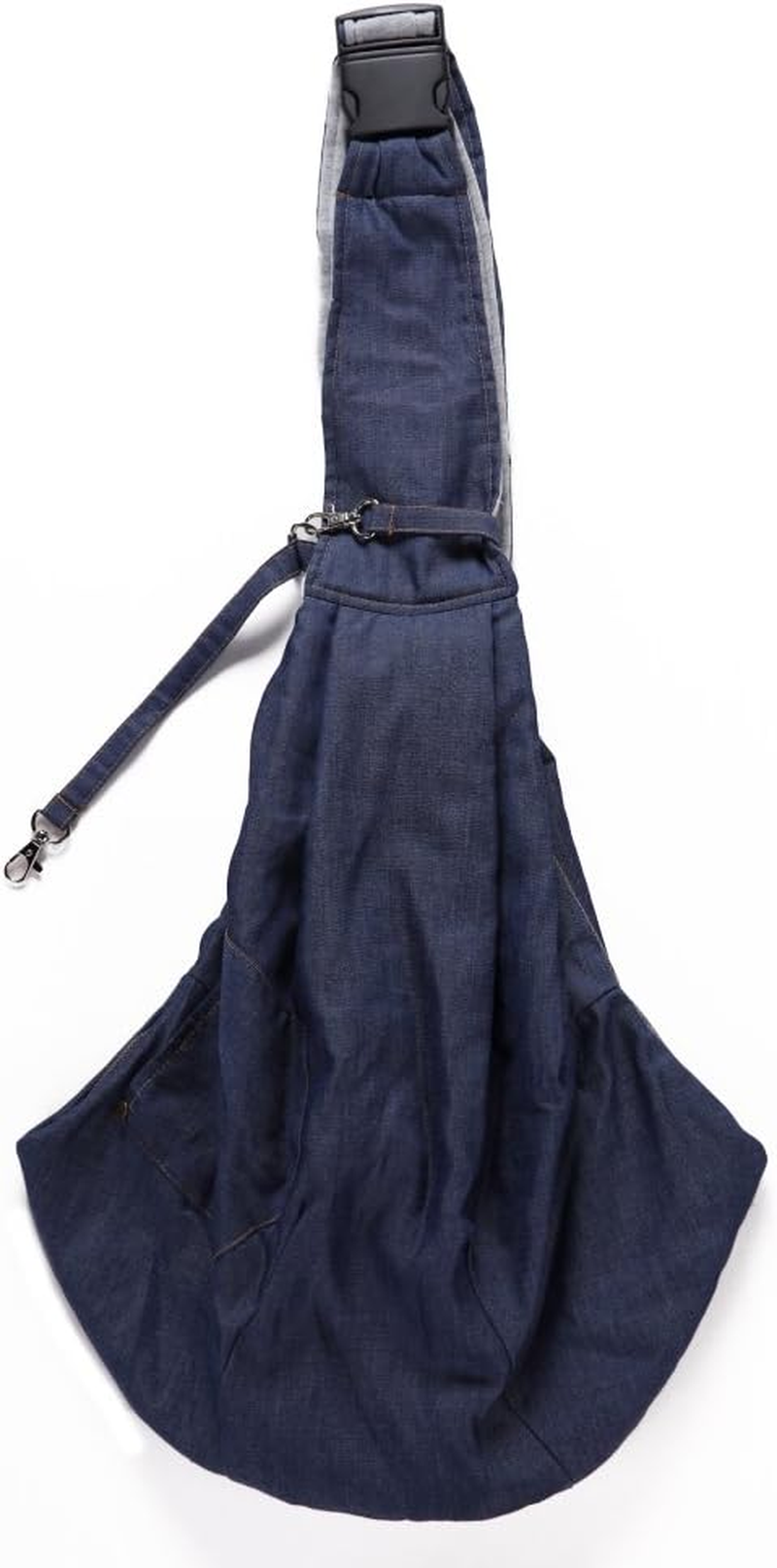 CYBERNOVA Reversible Pet Sling Carrier Bag Adjustable Length up to 13+ Lbs - Offers Strength and Comfort Carrier Bag with Your Dog Cat on Trip (Dark Blue) image number 6