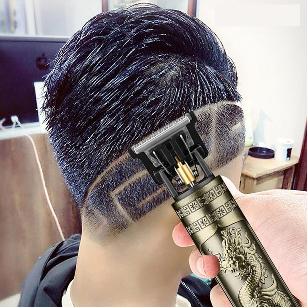 Doukesh Professional Hair Trimmer Set, Men'S Hair Trimmer with Guide Combs, Beard Trimmer, T-Shaped Trimmer, Rechargeable, Gold image number 3