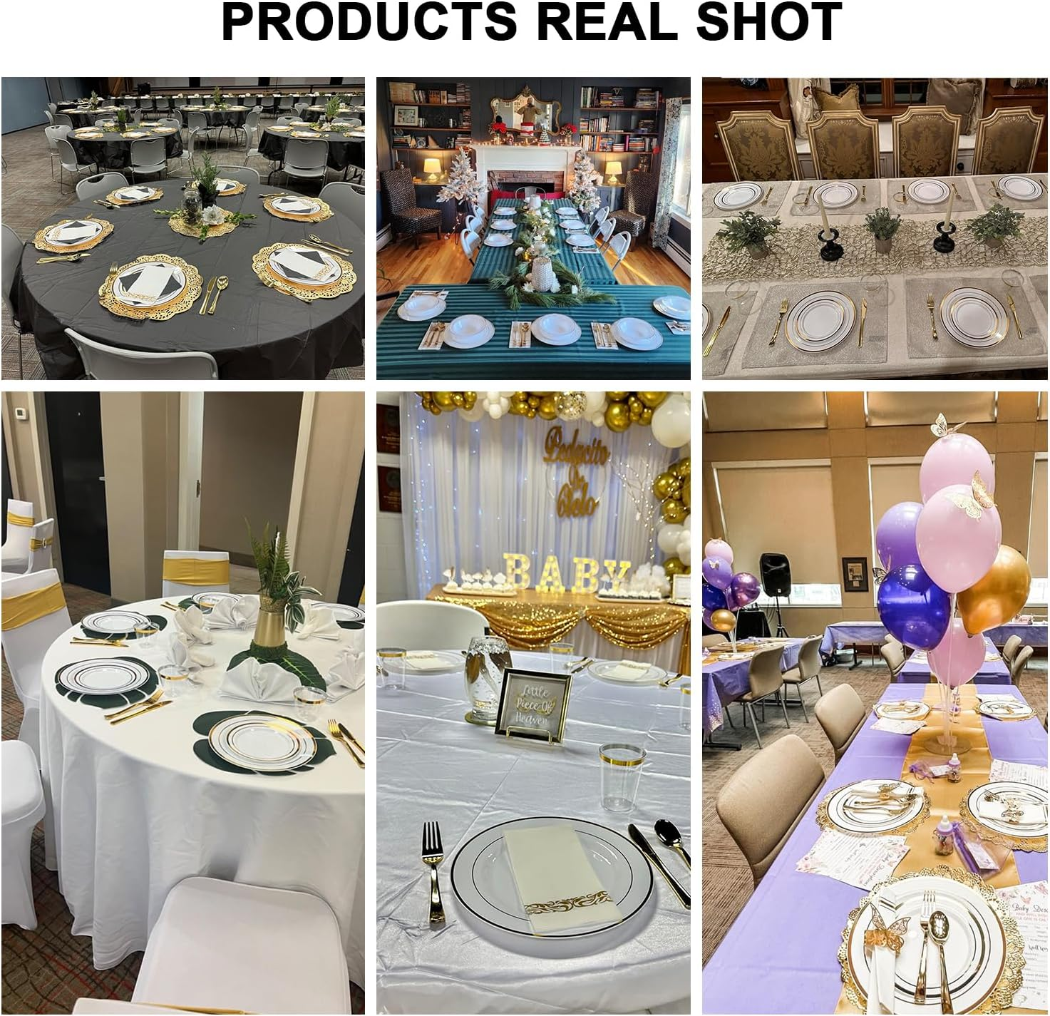 EDINNO Crockery Set, 175 Piece Crockery Set for 25 People with Knives, Spoons, Forks, Cups, Paper Towels, Salad Plates and Serving Trays Party Set for Multiple People Potlucks, Birthday Parties image number 6