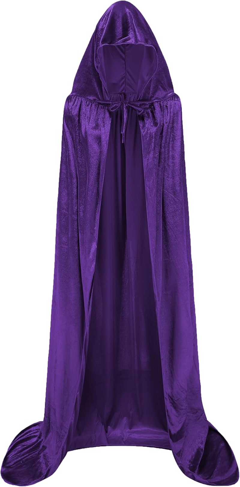 Unisex Hooded Cloak Long Velvet Cape for Halloween Christmas Cosplay Costume image number 5