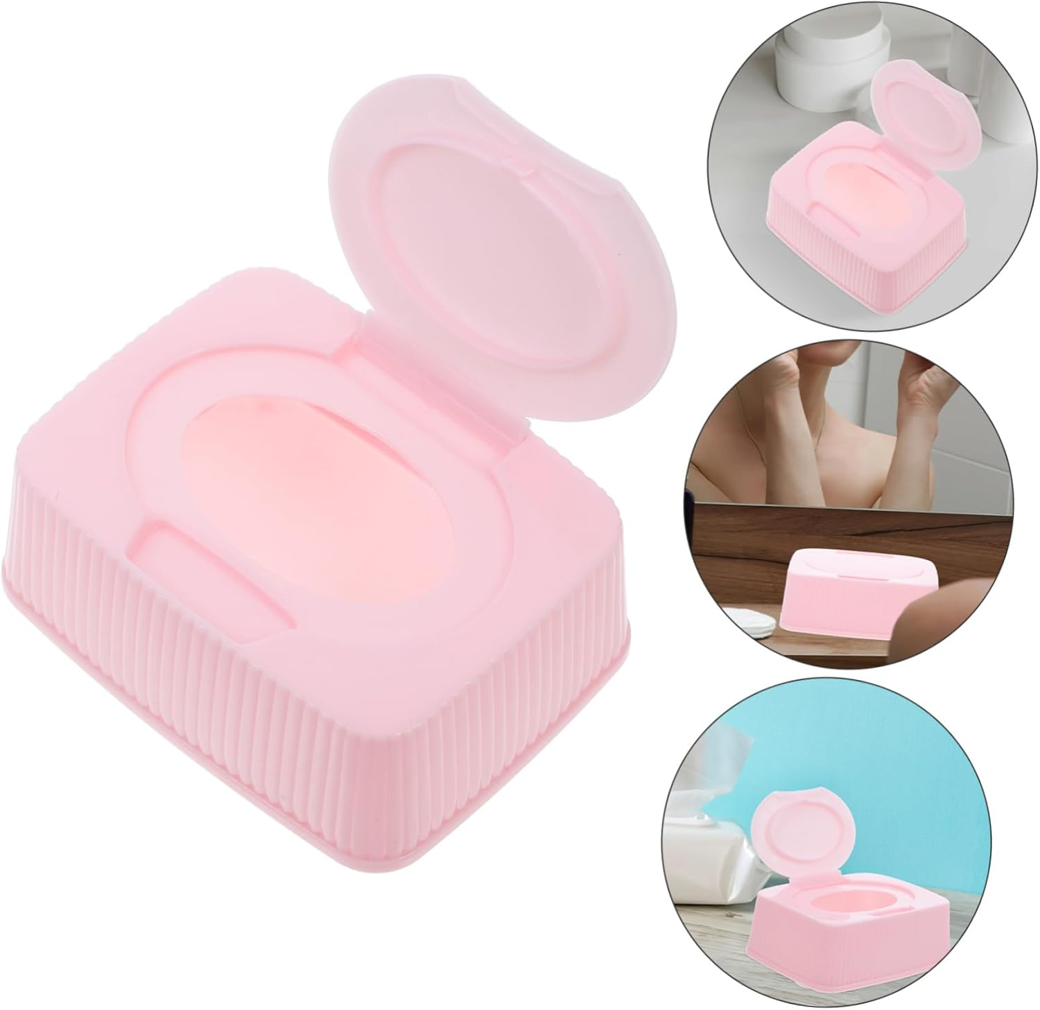 Wet Wipes Storage Box Pink Wipes Holder for Home Nursery Dustproof Portable for Travel image number 6