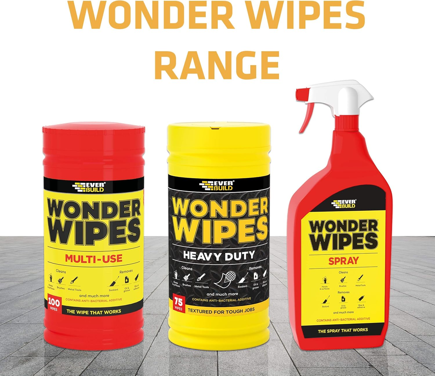 SIKA Everbuild Wonder Wipes Trade Tub of 100, Cleaning Wipe, Rectangular, Unscented, Electronics image number 1