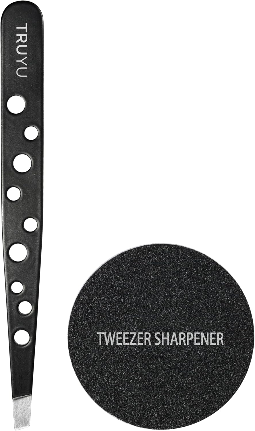 Truyu Slant Tip Tweezers with Sharpener image number 2
