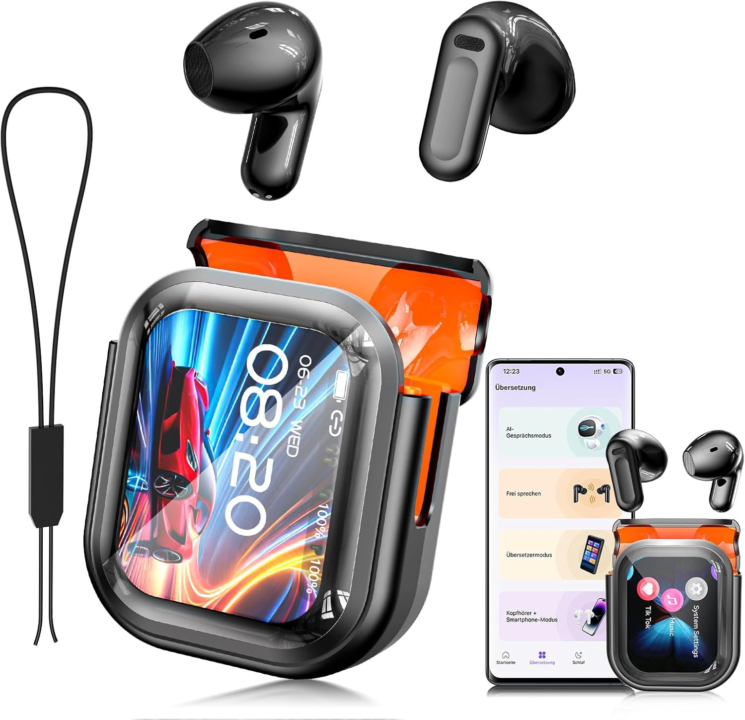 QYGCKJ ERAZER XP2 AI Translation Earbuds Real Time (AI Translation Earbuds Real Time Black) image number 2