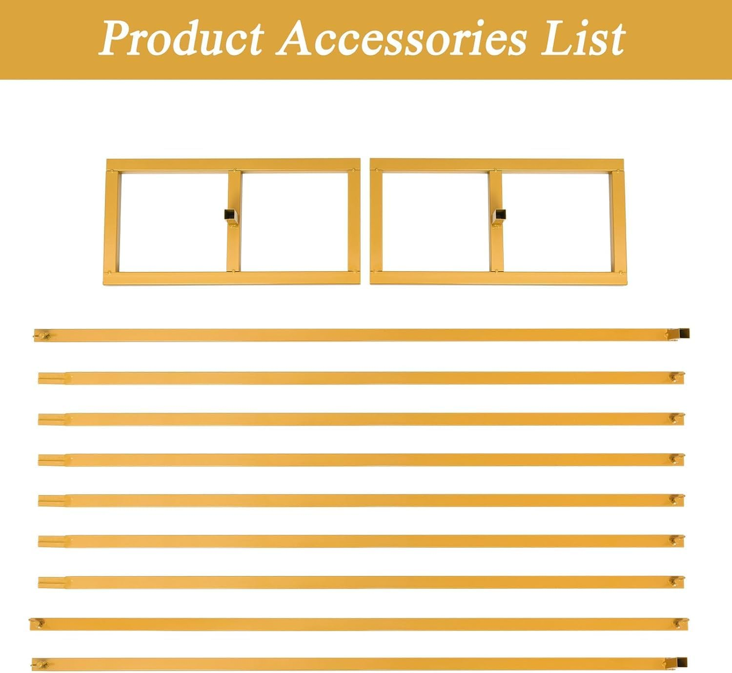 10FT Wedding Arch Metal Backdrop Stand with Adjustable Square Backdrop Stand for Flowers, Balloons, and Party Decoration (Gold, 3X3 Meters) image number 4