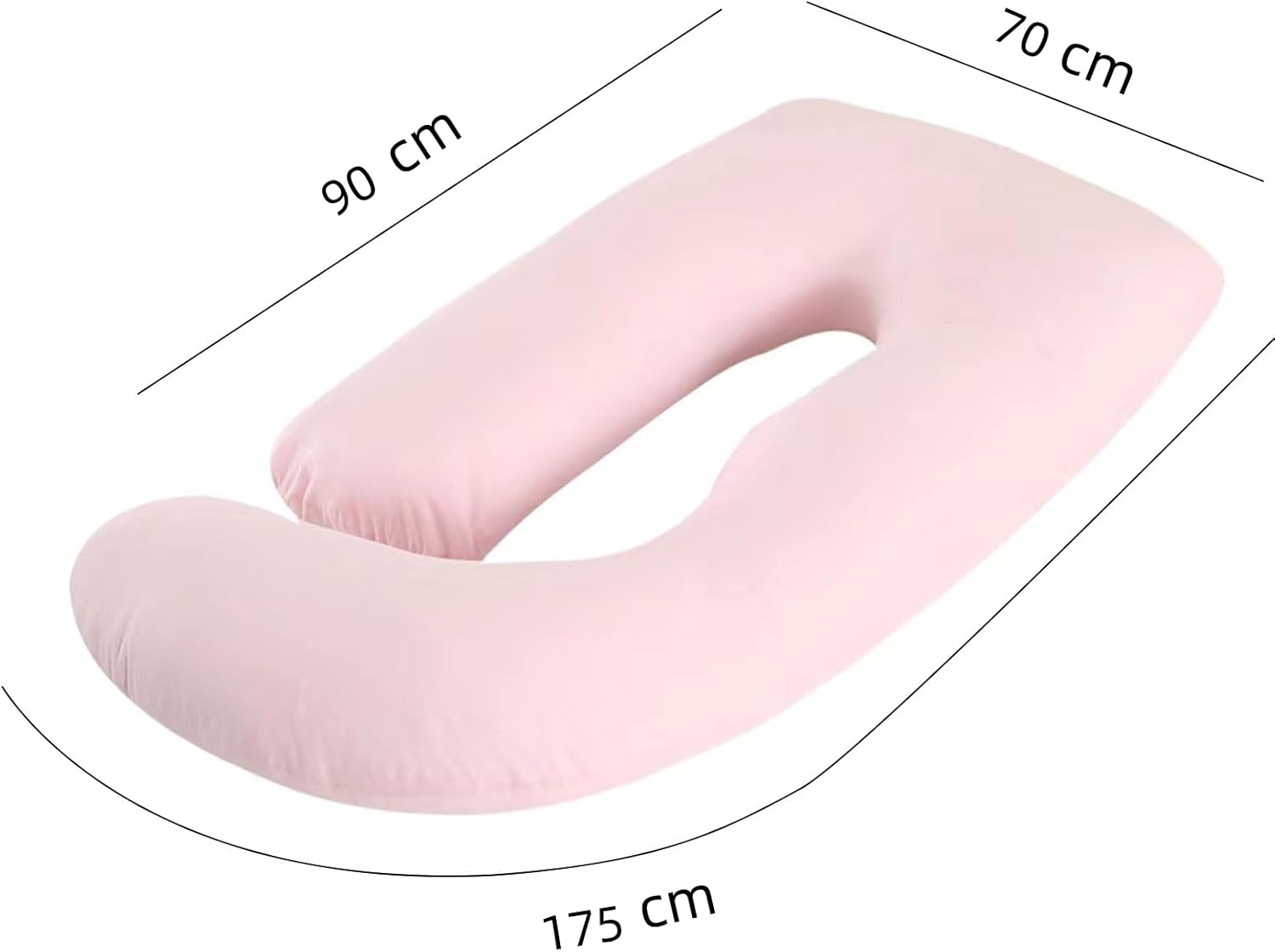 Pregnancy Pillow, Maternity Full Body Pillow for Back, Legs and Belly Support, J Shaped Full Body Pillow for Pregnant Women and Side Sleepers with Removable Cover (Knitted Cotton, Pink) image number 5