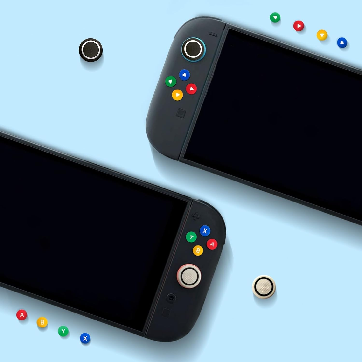 Cross D-Pad Button Caps Switch 2 Thumb Grip Caps Set, Creative Soft Joystick Covers Key Buttons Sticker Cover Caps Design for Switch 2(Colorful) image number 5