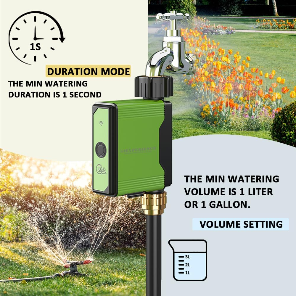 Bluetooth Smart Garden Watering Timer with Integrated Turbine Water Meter, up to 10 Programmable Schedules Compatible with Tuya Smart and Smart Life App - 2Pcs Zigbgee Watering Timer image number 4