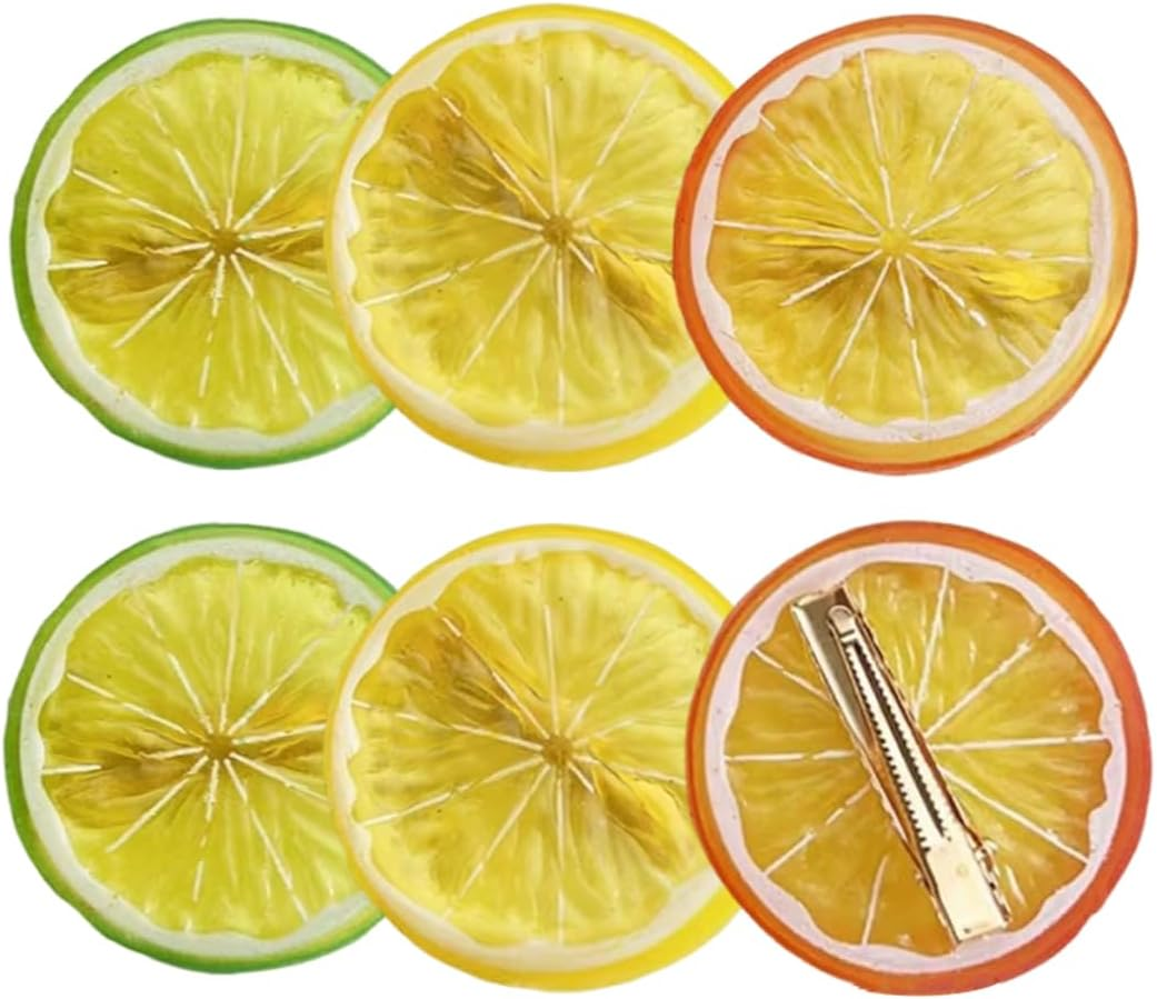 LQIOACU Hair Clips Yellow Hair Clips Girls Women Cute Fruit Hair Accessories for Carnival Party Pack of 6, Bronze, Medium image number 5