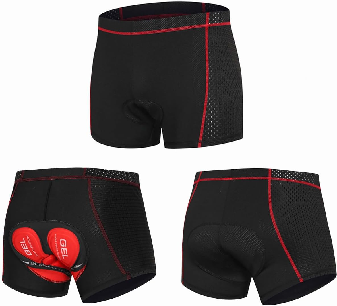 Nucamper Men'S Cycling Underwear, Padded with Elastic 5D Gel Seat Padding, Shockproof, Quick-Drying, Breathable Cycling Underwear image number 2