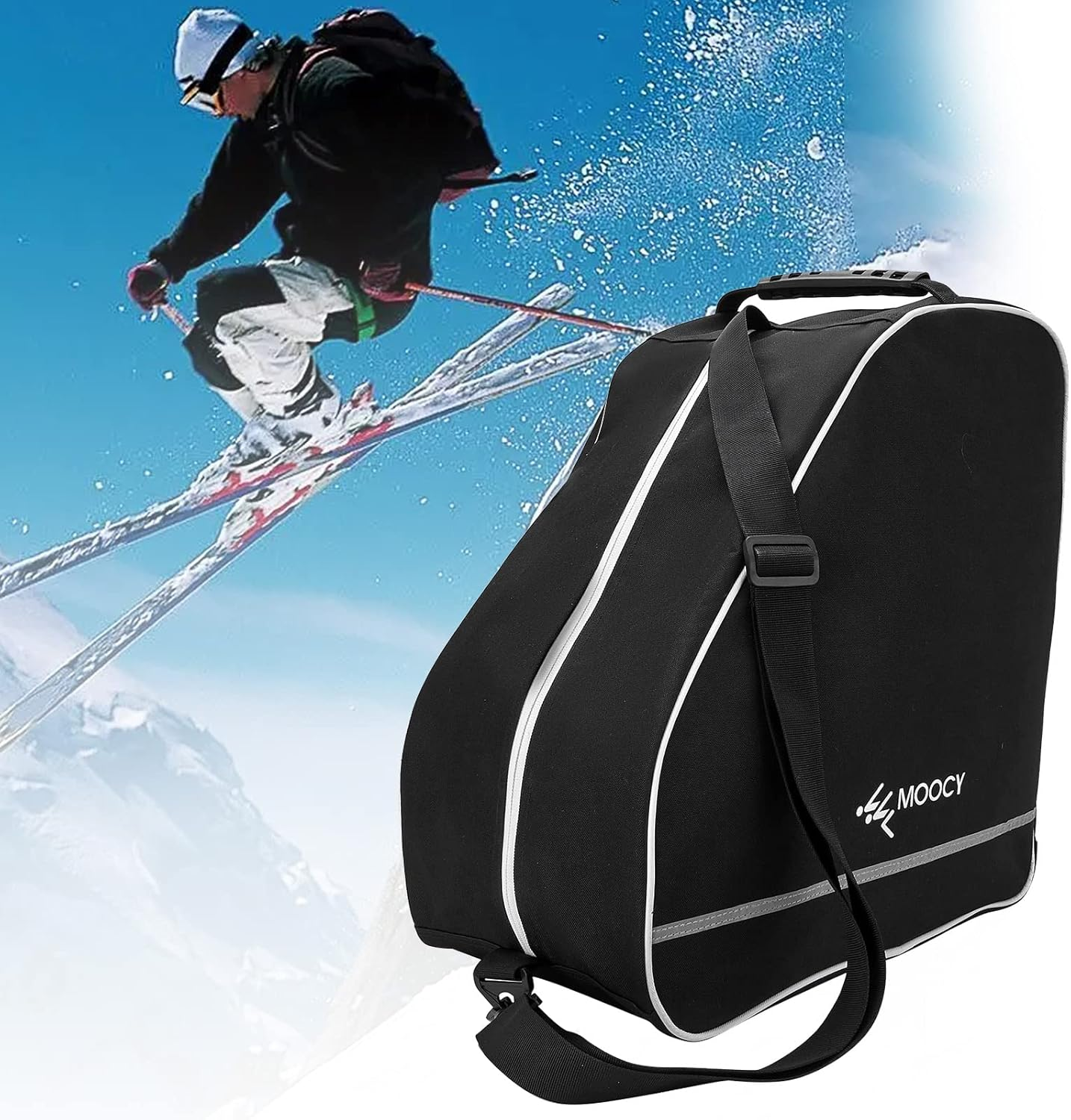 MOPHOEXII Ski Boot Bag-Waterproof Travel Boot Bag for Adult and Youth,Snowboard Boots Bag for Ski Helmets, Goggles, Gloves, Ski Apparel & Boot Storage image number 1