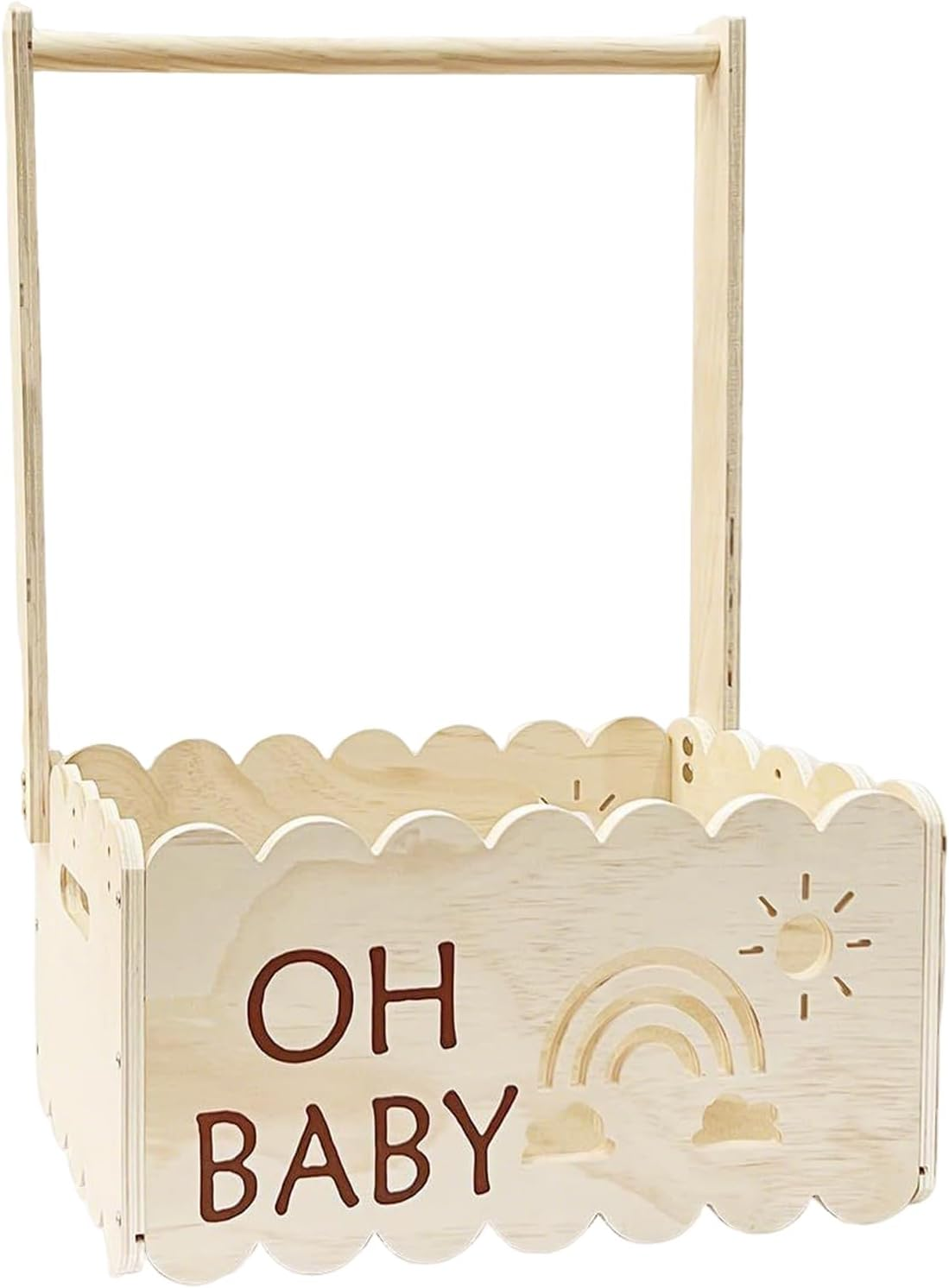 Gen&eacute;rico Baby Shower Gift Gift - Baby Gift Box | Souvenir Box | Wooden Box with Handle | Decorative Boxes for Girls, Family, Baptism, Baby Shower, Pregnancy, Friends image number 6