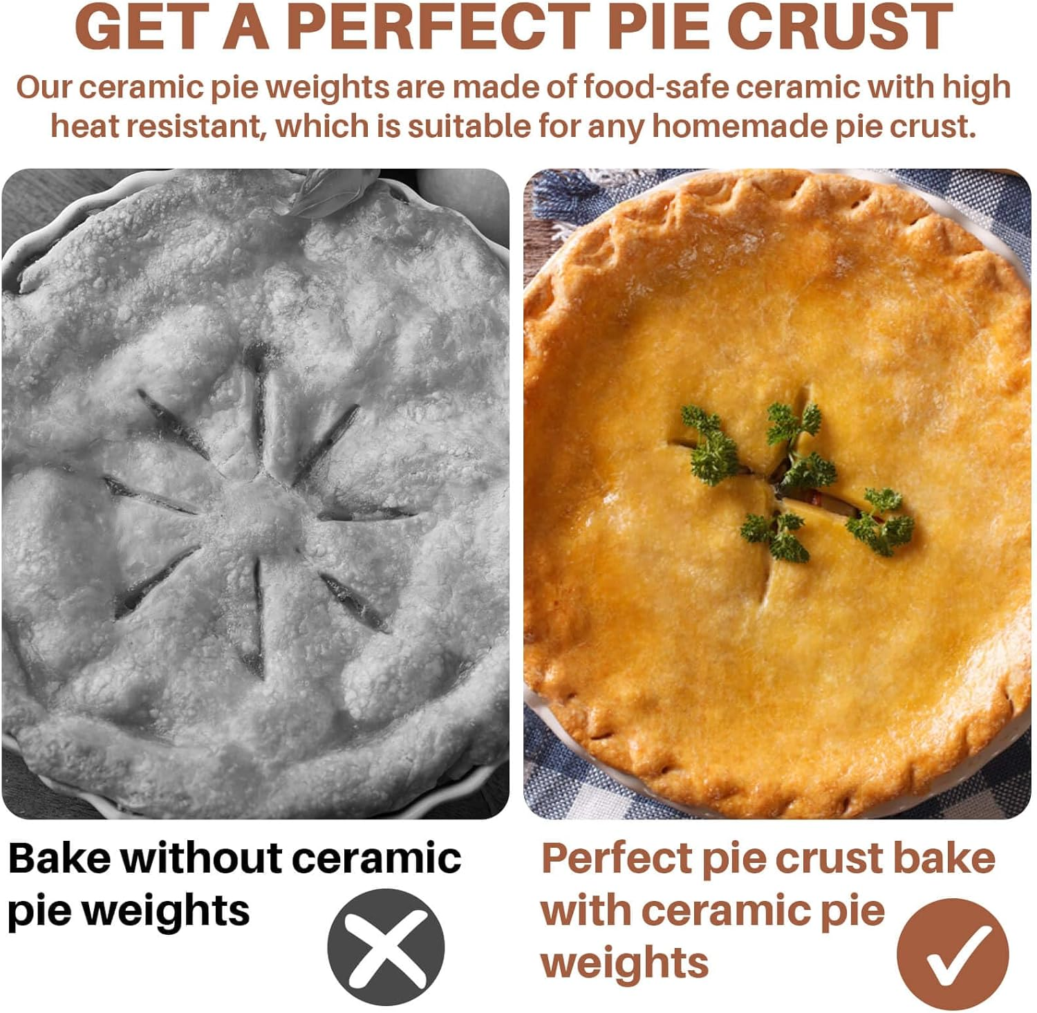 Sukh 1LB Pie Weights for Baking - Pie Crust Weights Ceramic Baking Beans for Reusable Natural Ceramic Stoneware Homemade Kitchen Must Have round Household Steam Oven Stone image number 5