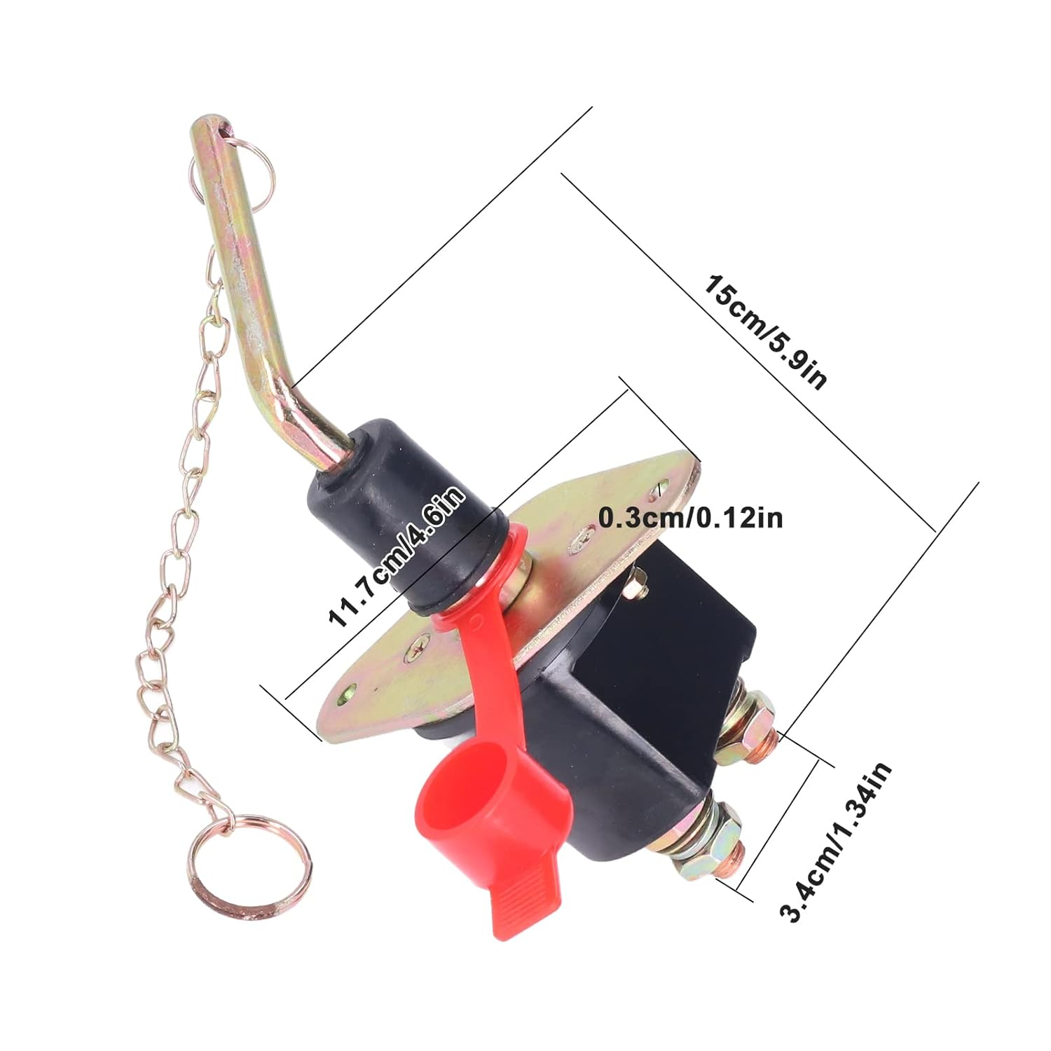 EVTSCAN 12V/24V DC 300A High Current Battery Isolator Cut off Switch, with Removable Key and Dust Cap, for Car, Truck, RV, Boat, Yacht image number 6