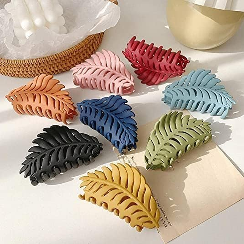 Large Tooth Leaf Hair Clips - Non-Slip Natural Look Hair Clips for Braids and Updos (9Cm, for Thin and Thick Hair) image number 1