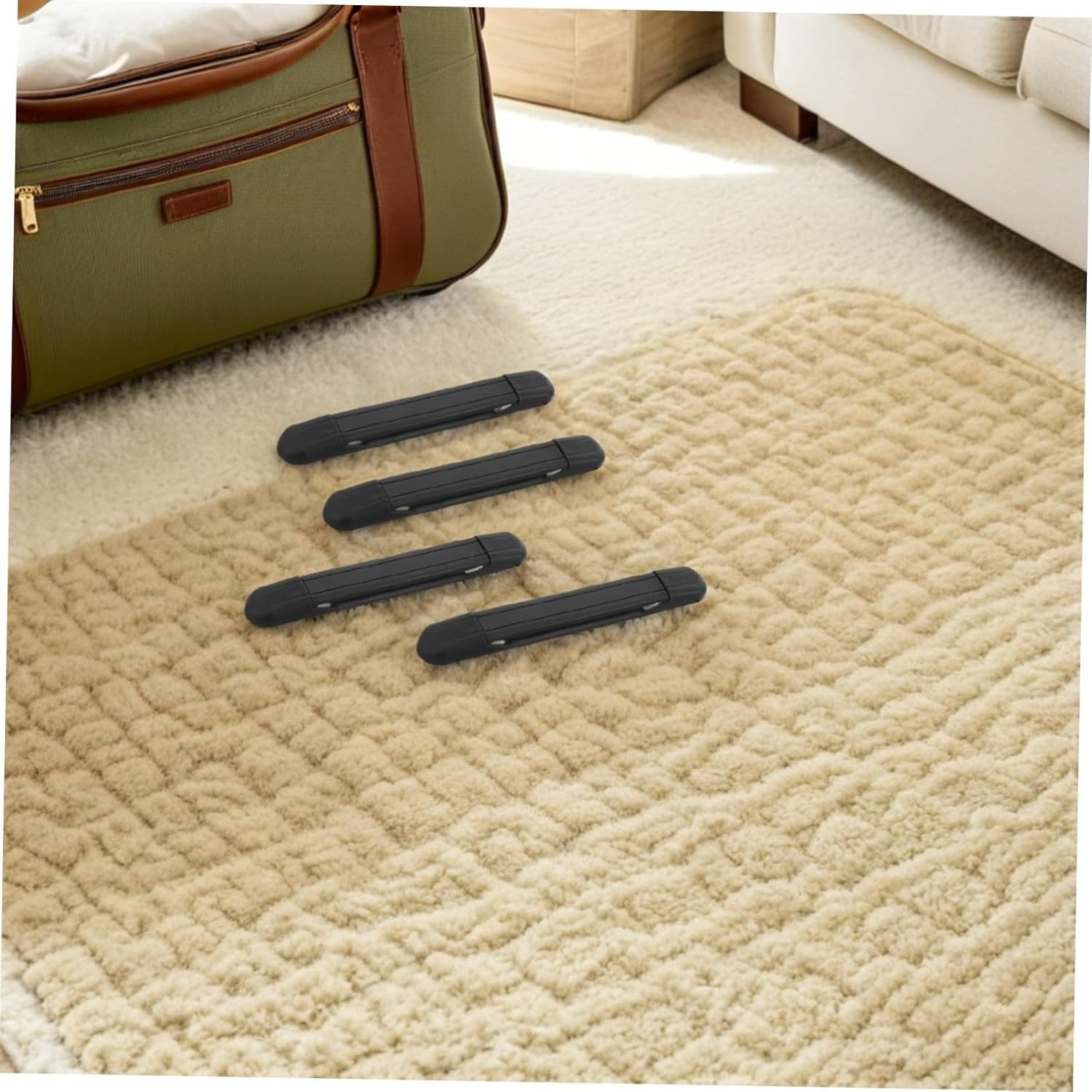 Beavorty 12Pcs Ergonomic Plastic Luggage Handles Replacement Carrying Grip for Suitcase Backpack Travel Box Quick Installation Handbag Accessories in Black image number 4