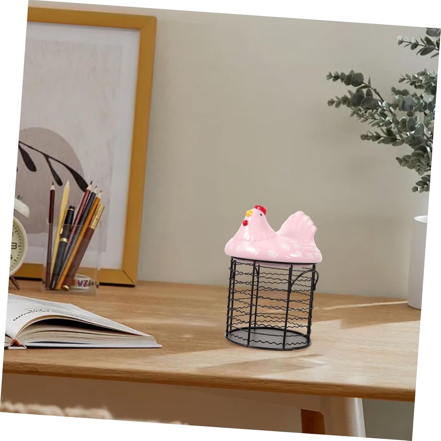 Mikinona Hen Shape Basket Premium Storage for Fruits Eggs Vegetables Farmhouse Style Kitchen Decor for Home Restaurant Buffet Party Use image number 1