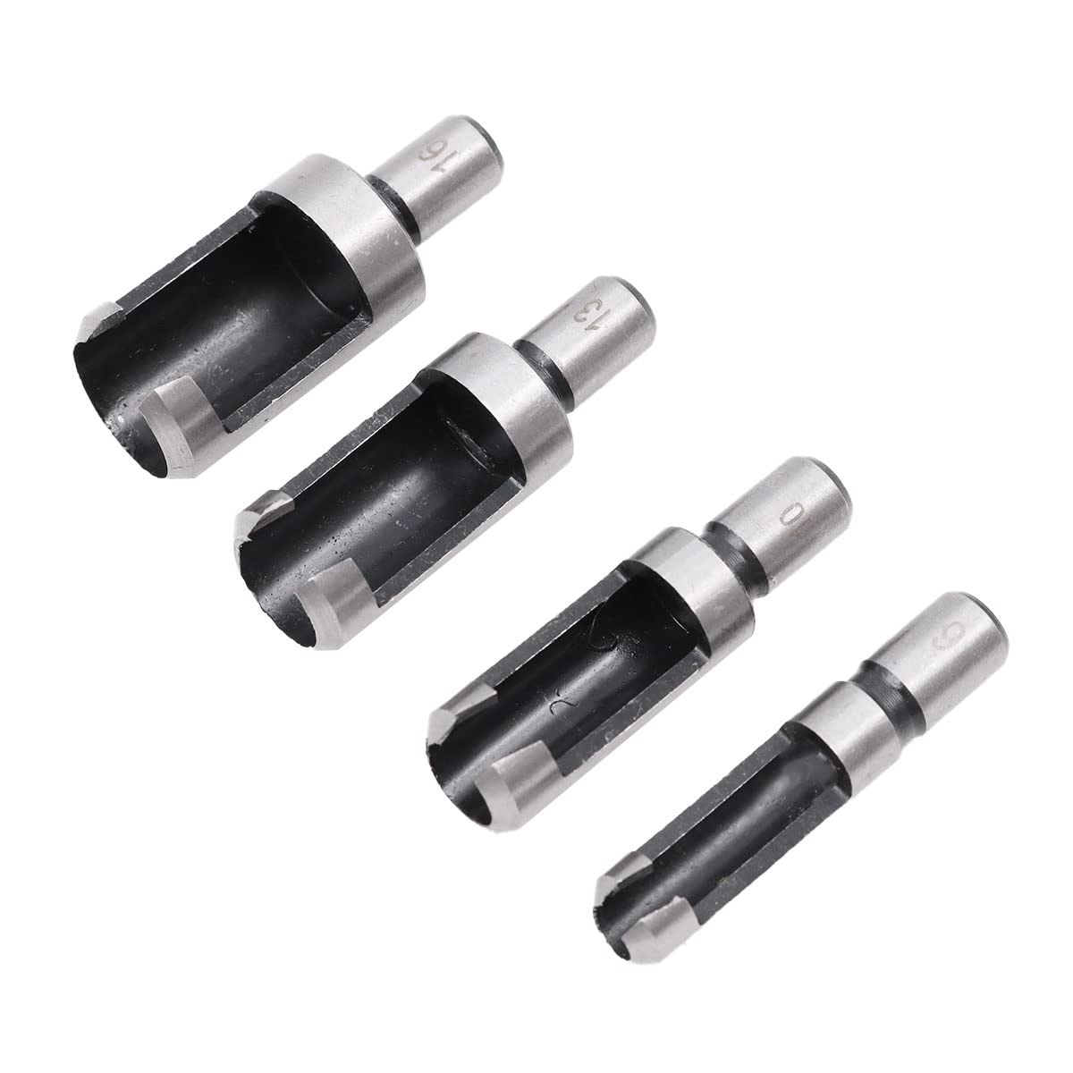 ZONADA 8Pcs in Set Wood Plug Cutters Roundwood Wood Plug Tenon Drill Bit Cutter Shank Plug Cutter Assortment Size 6Mm/ 10Mm/ 13Mm/ 16Mm Woodworking Wood Board image number 3