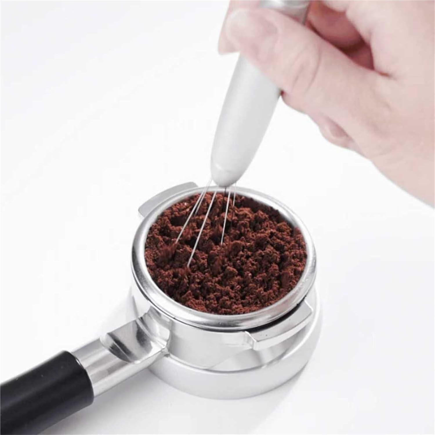 WDT Espresso Distribution Tool, 0.4Mm * 6 Needle Coffee Stirrer, with 6 Replaceable Needles & Aluminum Alloy Base, Magnetic Structure, Coffee Machine Accessories for Barista