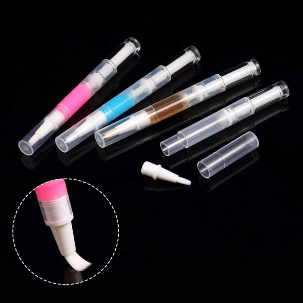 5Pcs 3Ml Transparent Twist Pens Nail Twist Pens Empty Transparent Nail Oil Pen with Brush Empty Cuticle Oil Pen Cosmetic Container Pen for Lip Gloss Teeth Whitening Liquid image number 2