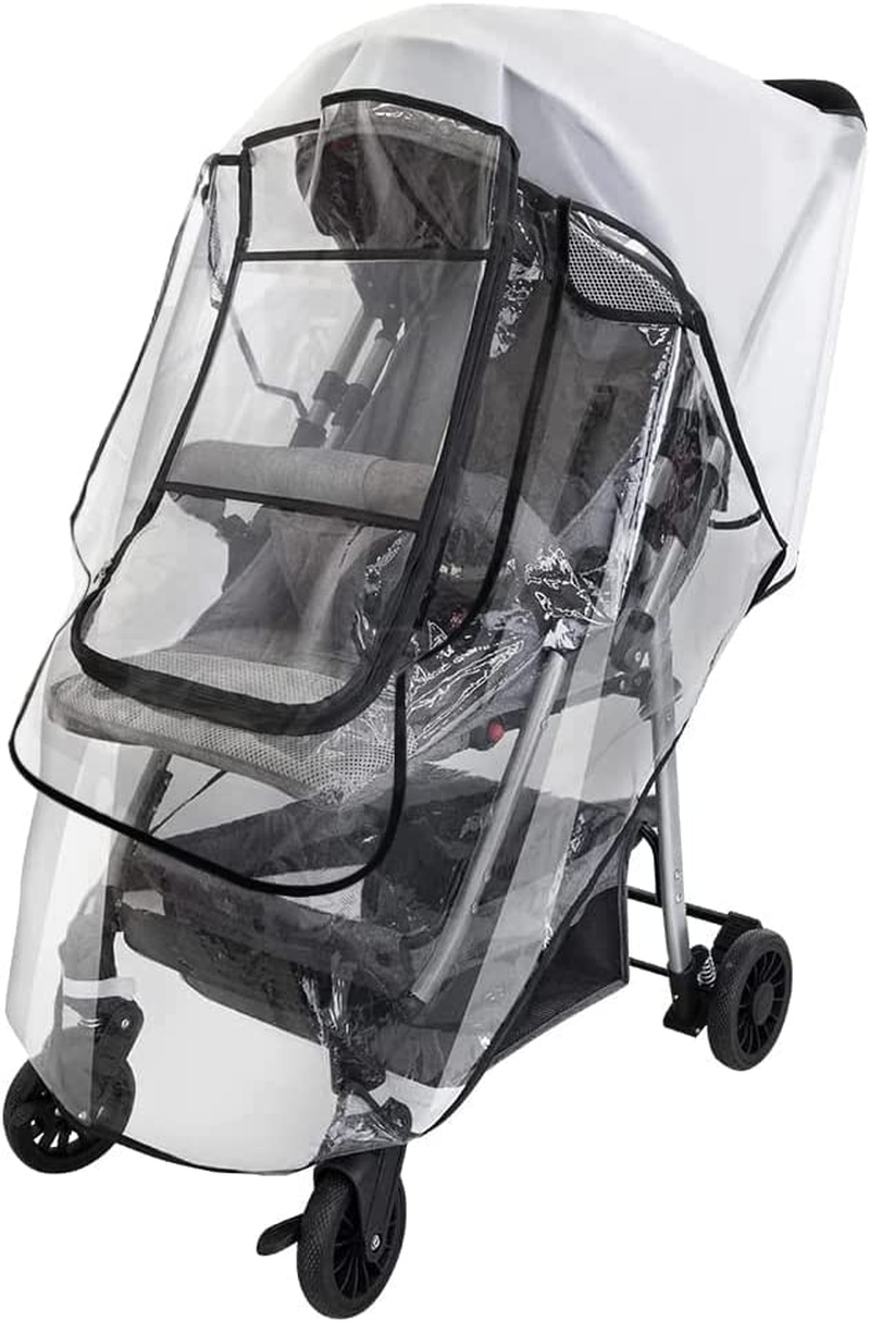 Slowton Universal Pushchair Rain Cover, Large Durable Raincover for Pram Stroller Rain Cold Wind Protective with Convenient Window Opening, Adjustable Easy Use Rain Shield Fits Most Pram